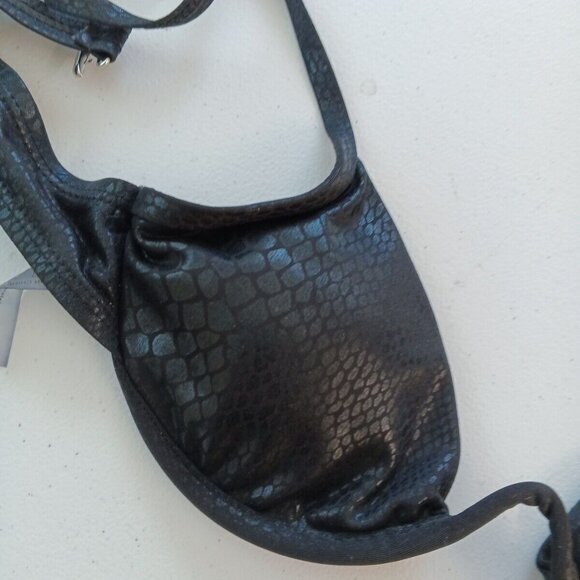 Set of 3 Swimwear Top Wired & Wireless Padded Black Print Solid Strap Adjustable - Picture 7 of 12